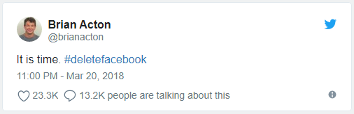 It is time: #DeleteFacebook